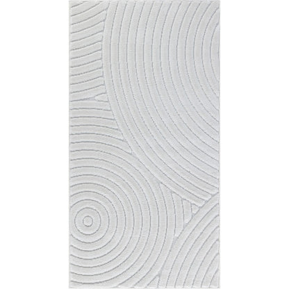 KOANA Indoor & Outdoor Scandi Modern White Area Rug Flat