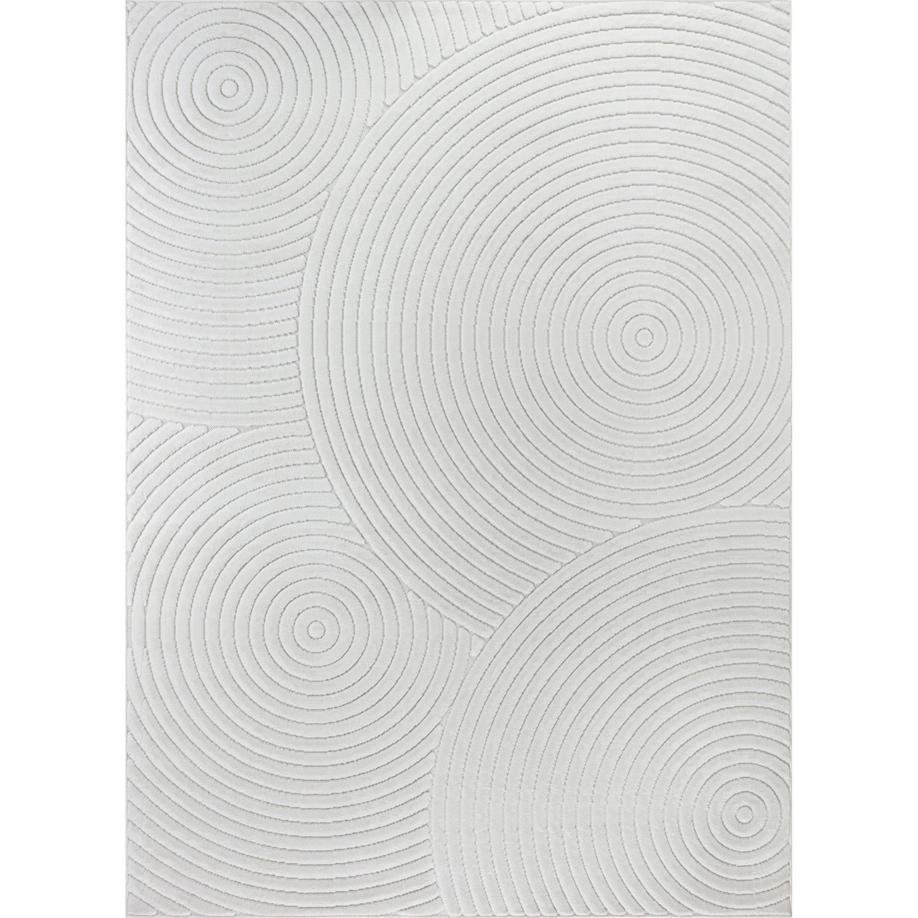 KOANA Indoor & Outdoor Scandi Modern White Area Rug Flat