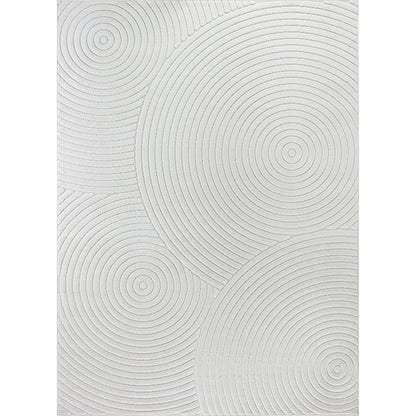 KOANA Indoor & Outdoor Scandi Modern White Area Rug Flat