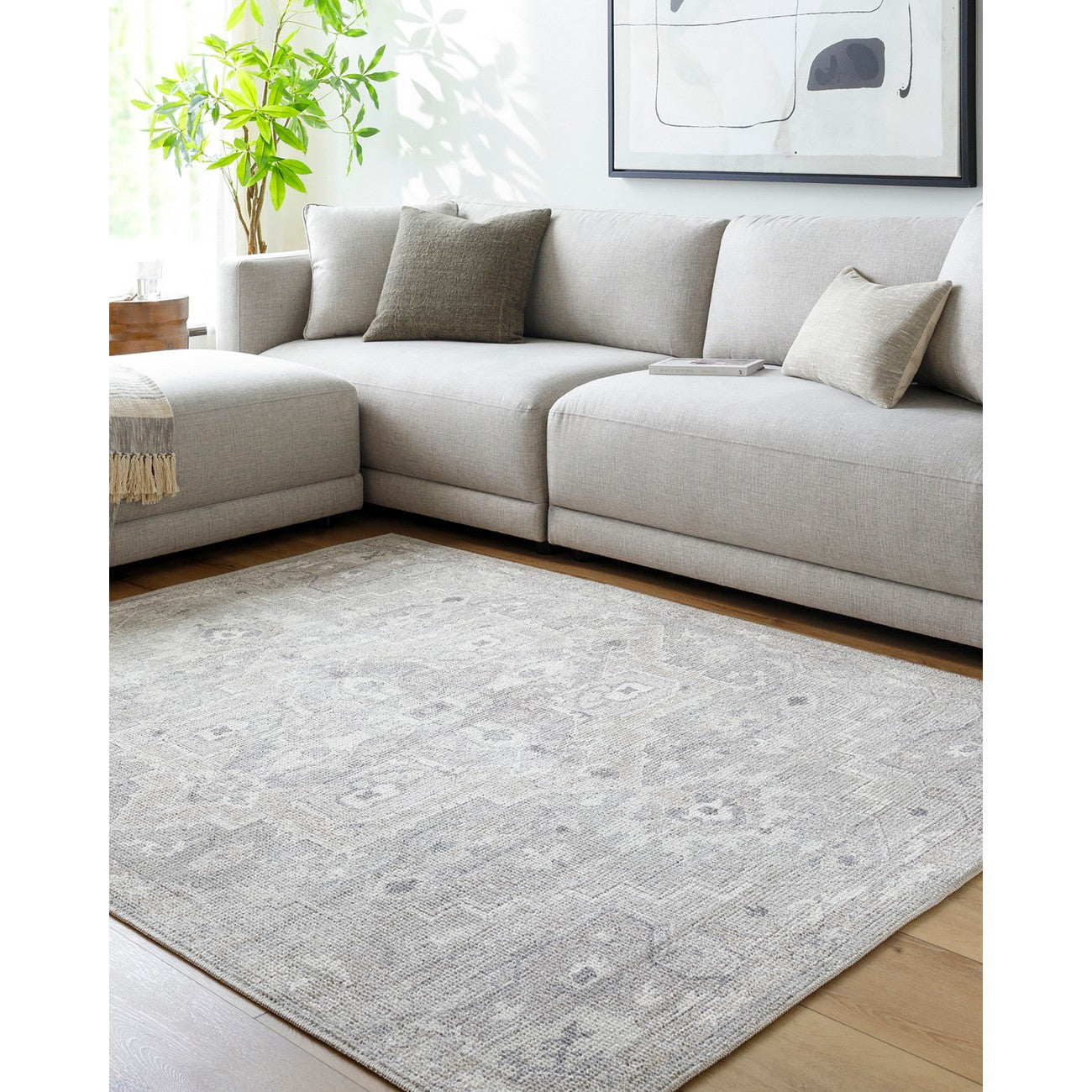 KRISHNA Becki Owens x Livabliss Vintage Traditional Oriental Boho Camel/Dark Brown Area Rug Roomscene