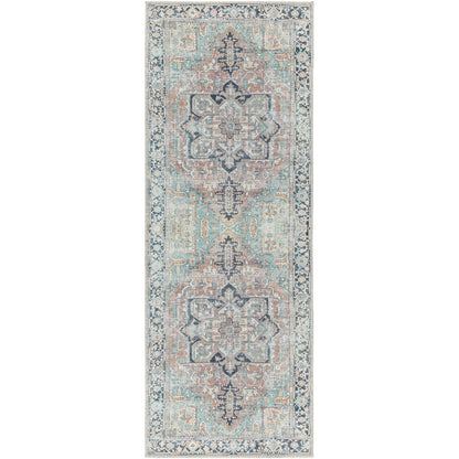 DIDO Machine Washable Traditional Boho Sage Area Rug Flat