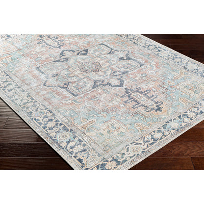 DIDO Machine Washable Traditional Boho Sage Area Rug Corner