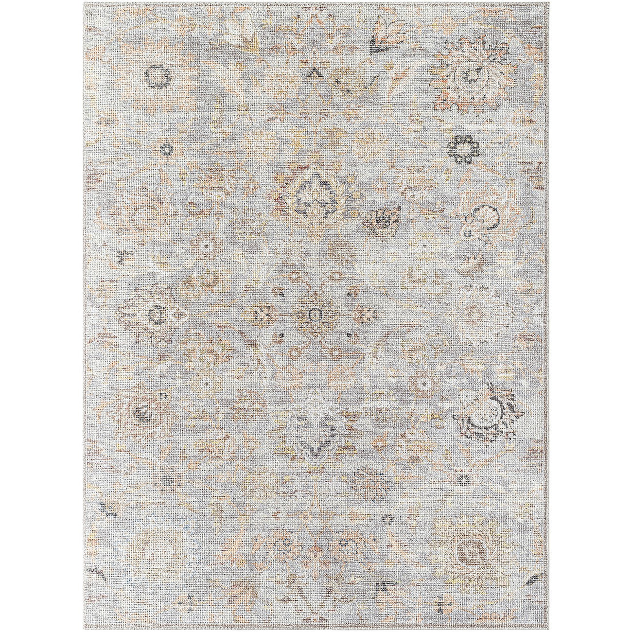 LARA Our PNW Home x Livabliss Vintage Oriental Boho Grey/Light Beige Area Rug Flat