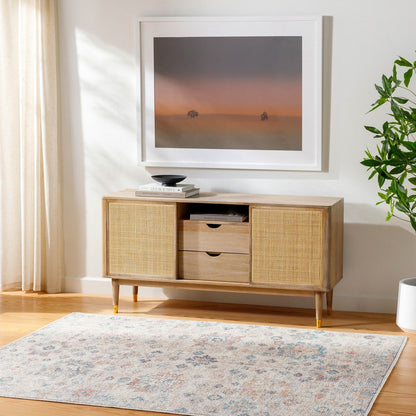 LARA Our PNW Home x Livabliss Vintage Oriental Boho Grey/Light Beige Area Rug Roomscene