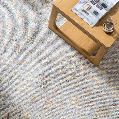 LARA Our PNW Home x Livabliss Vintage Oriental Boho Grey/Light Beige Area Rug Roomscene