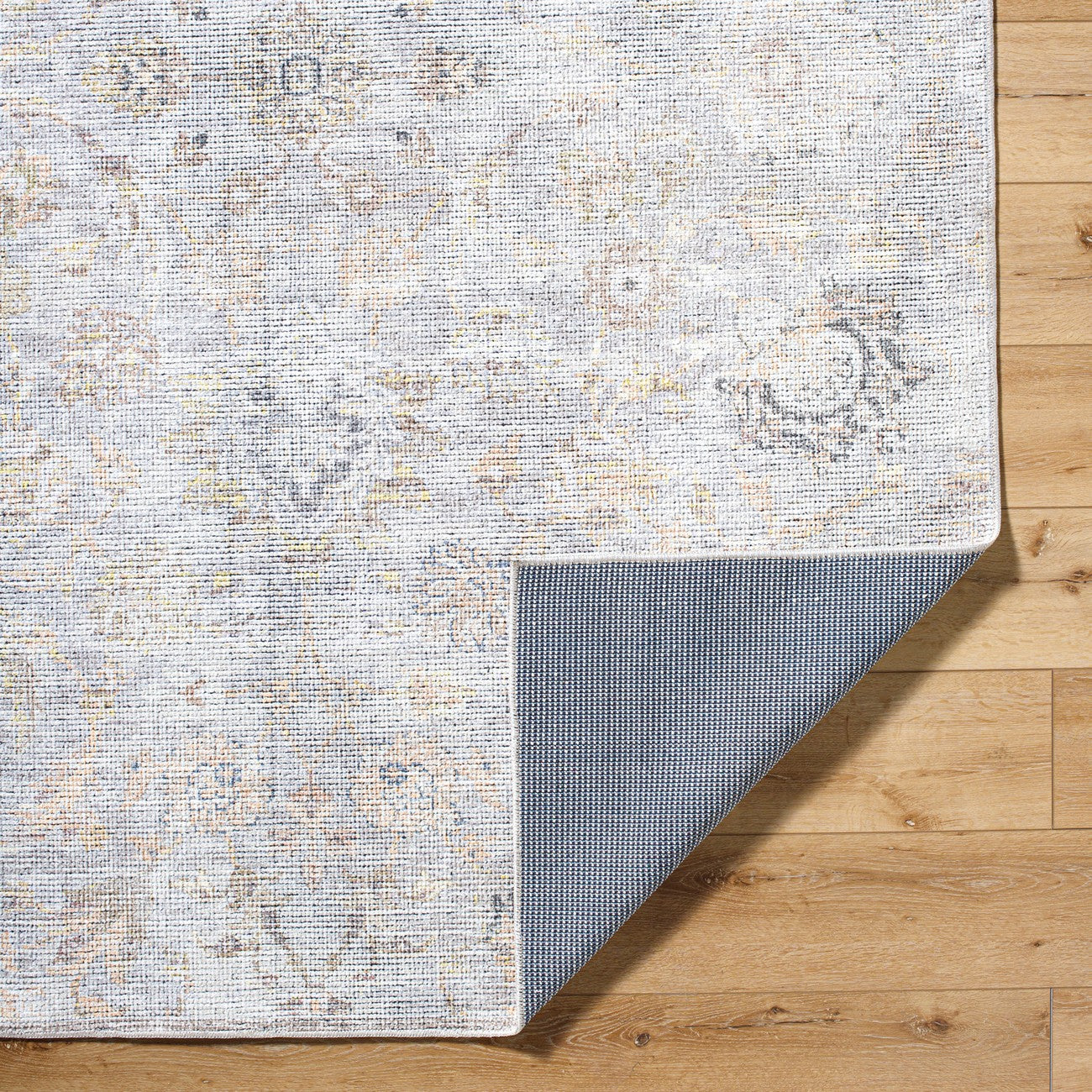 LARA Our PNW Home x Livabliss Vintage Oriental Boho Grey/Light Beige Area Rug Fold
