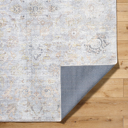LARA Our PNW Home x Livabliss Vintage Oriental Boho Grey/Light Beige Area Rug Fold