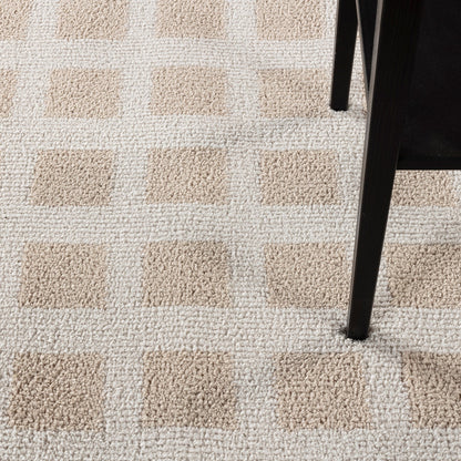 LAURINE Machine Washable Modern Shaggy Beige Area Rug Swatch