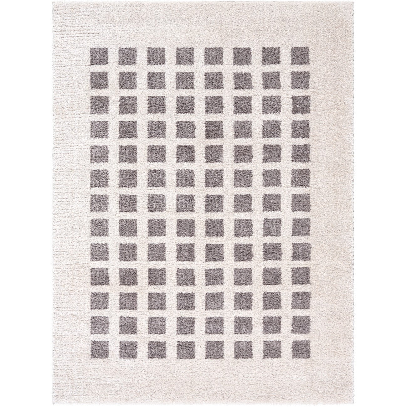 LAURINE Machine Washable Modern Shaggy Charcoal Area Rug Flat
