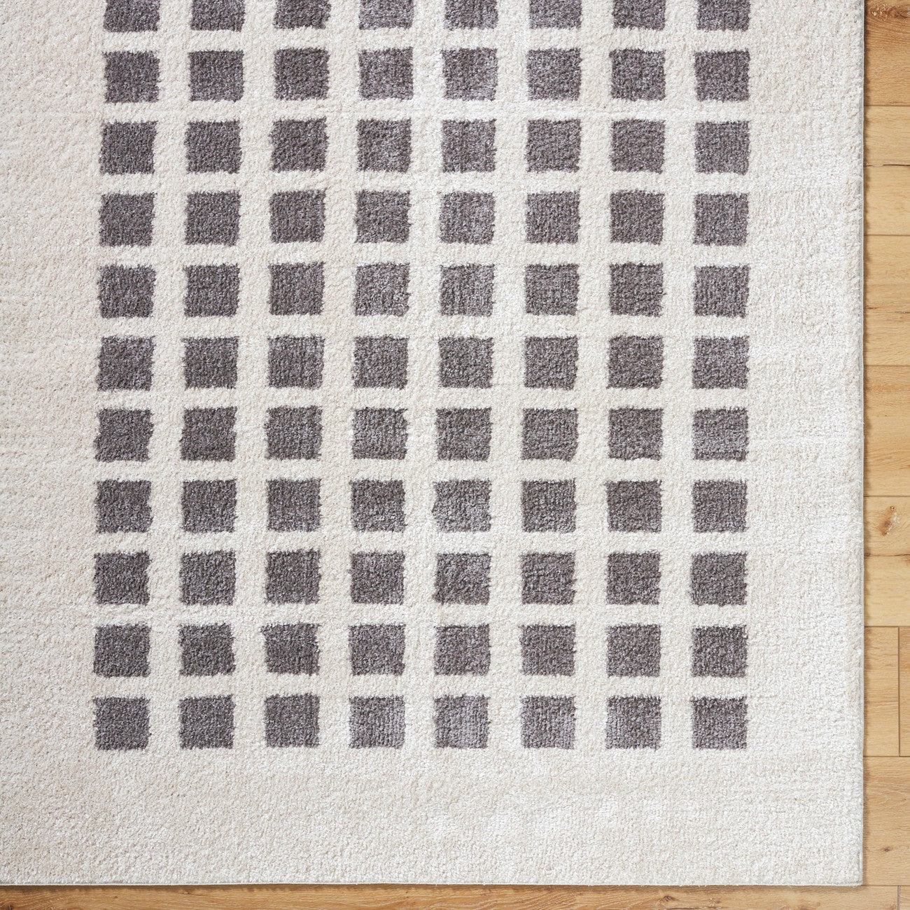 LAURINE Machine Washable Modern Shaggy Charcoal Area Rug Overhead