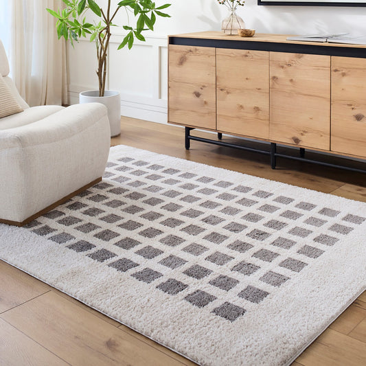 LAURINE Machine Washable Modern Shaggy Charcoal Area Rug Roomscene
