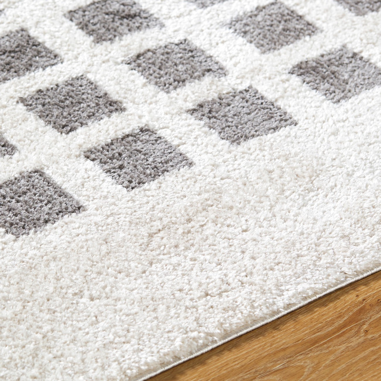 LAURINE Machine Washable Modern Shaggy Charcoal Area Rug Texture