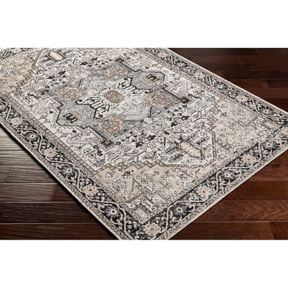 LIANA BADEN Machine Washable Traditional Boho Beige Area Rug Corner