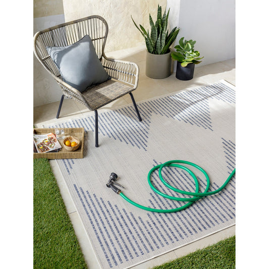 LIGAIA Indoor & Outdoor Global Dark Blue Area Rug Roomscene