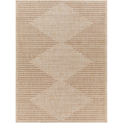 LIGAIA Indoor & Outdoor Global Jute-Look Brown Area Rug Flat