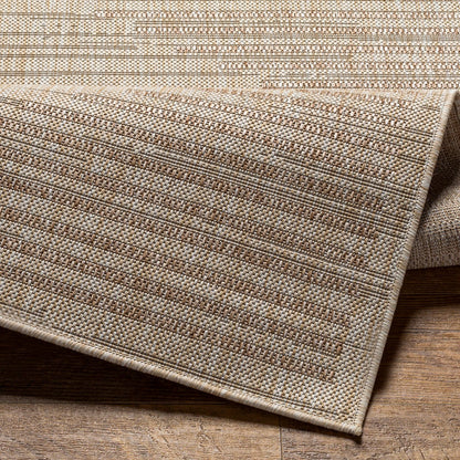LIGAIA Indoor & Outdoor Global Jute-Look Brown Area Rug Fold
