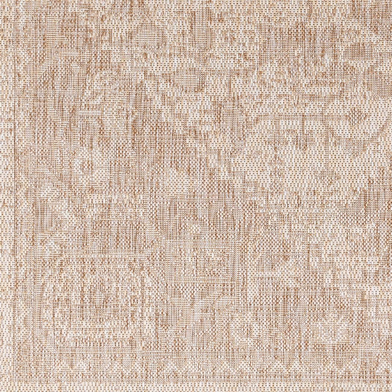 LINDA MAYA Outdoor Oriental Jute-Look Beige Area Rug Swatch