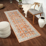 Avni Machine Washable Oriental Boho Burnt Orange Rug