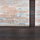 Ruby Machine Washable Oriental Boho Burnt Orange Rug