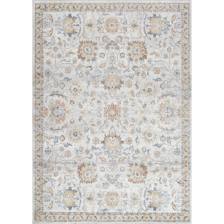 Esther Machine Washable Oriental Boho Grey/Oatmeal Rug - Image 1