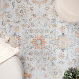 Esther Machine Washable Oriental Boho Grey/Oatmeal Rug