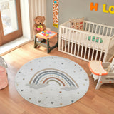 Raini-Bow Kids Machine Washable Multicolour Bedroom Rug
