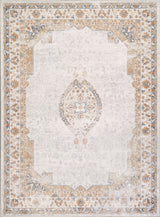 Deepika Machine Washable Oriental Boho Grey/Brown Rug - Image 1