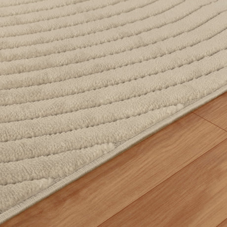 Emiko In- & Outdoor 3D High & Low Pile Textured Beige Rug - Image 3