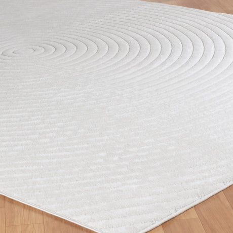 Emiko In- & Outdoor 3D High & Low Pile Textured White Rug - Image 6