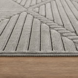Mitsuko In- & Outdoor 3D High & Low Pile Textured Grey Rug