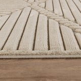 Mitsuko In- & Outdoor 3D High & Low Pile Textured Beige Rug