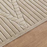 Mitsuko In- & Outdoor 3D High & Low Pile Textured Beige Rug