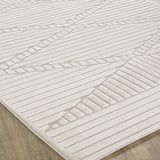 Mitsuko In- & Outdoor 3D High & Low Pile Textured White Rug