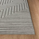 Naoko In- & Outdoor 3D High & Low Pile Textured Grey Rug