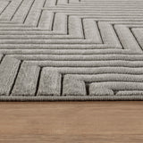 Naoko In- & Outdoor 3D High & Low Pile Textured Grey Rug