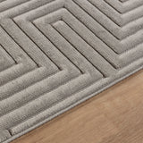 Naoko In- & Outdoor 3D High & Low Pile Textured Grey Rug