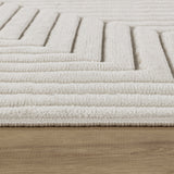 Naoko In- & Outdoor 3D High & Low Pile Textured White Rug