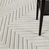 Naoko In- & Outdoor 3D High & Low Pile Textured White Rug