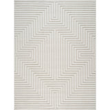Naoko In- & Outdoor 3D High & Low Pile Textured White Rug