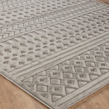 Haruka  In- & Outdoor 3D High & Low Pile Textured Grey Rug