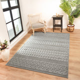 Haruka  In- & Outdoor 3D High & Low Pile Textured Grey Rug