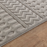 Haruka  In- & Outdoor 3D High & Low Pile Textured Grey Rug