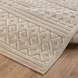 Haruka  In- & Outdoor 3D High & Low Pile Textured Beige Rug