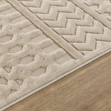 Haruka  In- & Outdoor 3D High & Low Pile Textured Beige Rug