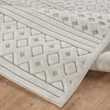 Haruka  In- & Outdoor 3D High & Low Pile Textured White Rug