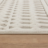 Haruka  In- & Outdoor 3D High & Low Pile Textured White Rug