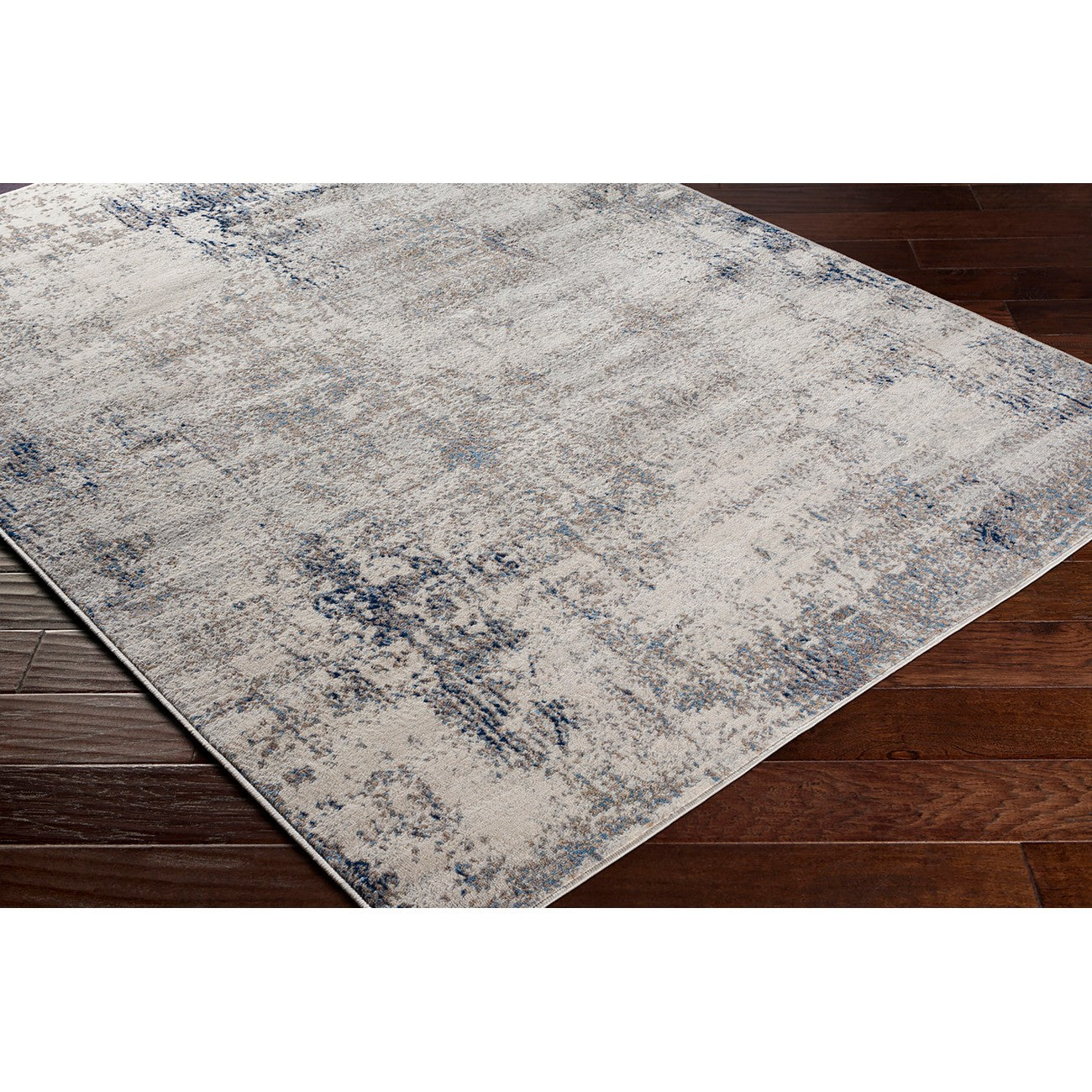 LOPIKA Abstract Modern Marble Grey Area Rug Corner
