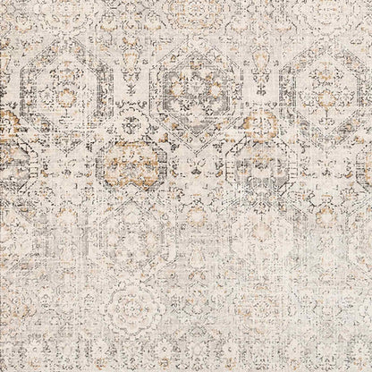 LOTUS Vintage Traditional Oriental Boho Tan/Ivory Area Rug Swatch