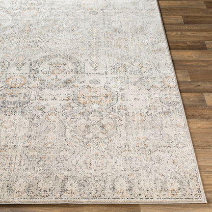 LOTUS Vintage Traditional Oriental Boho Tan/Ivory Area Rug Front