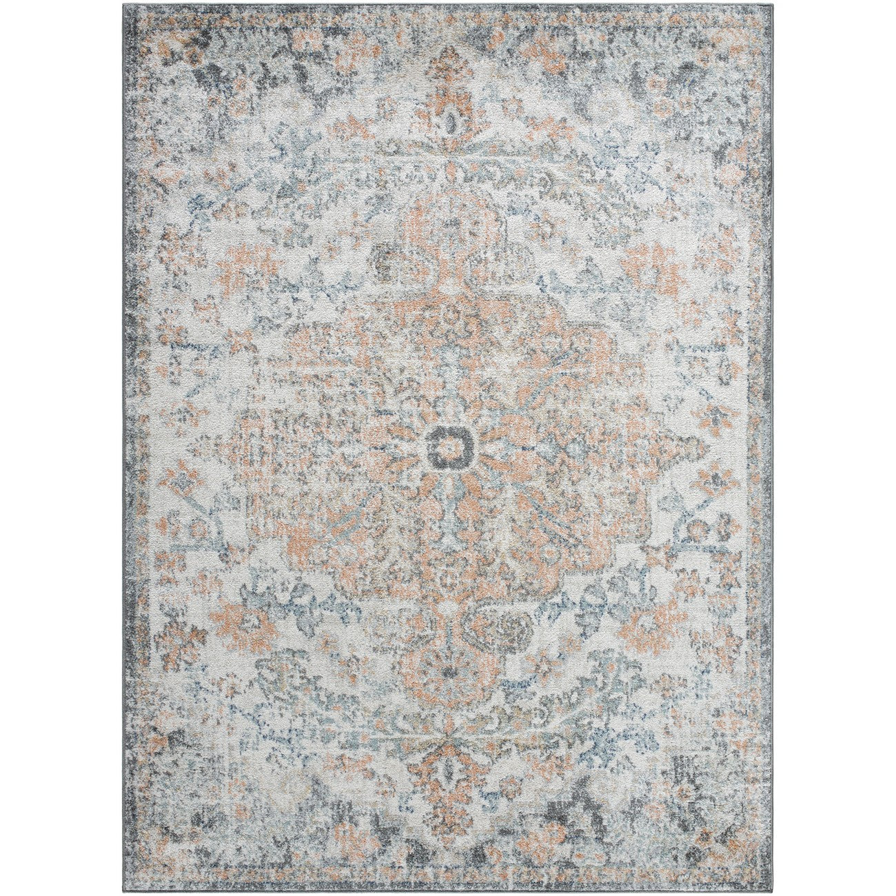LOU Vintage Oriental Boho Amber Area Rug Flat